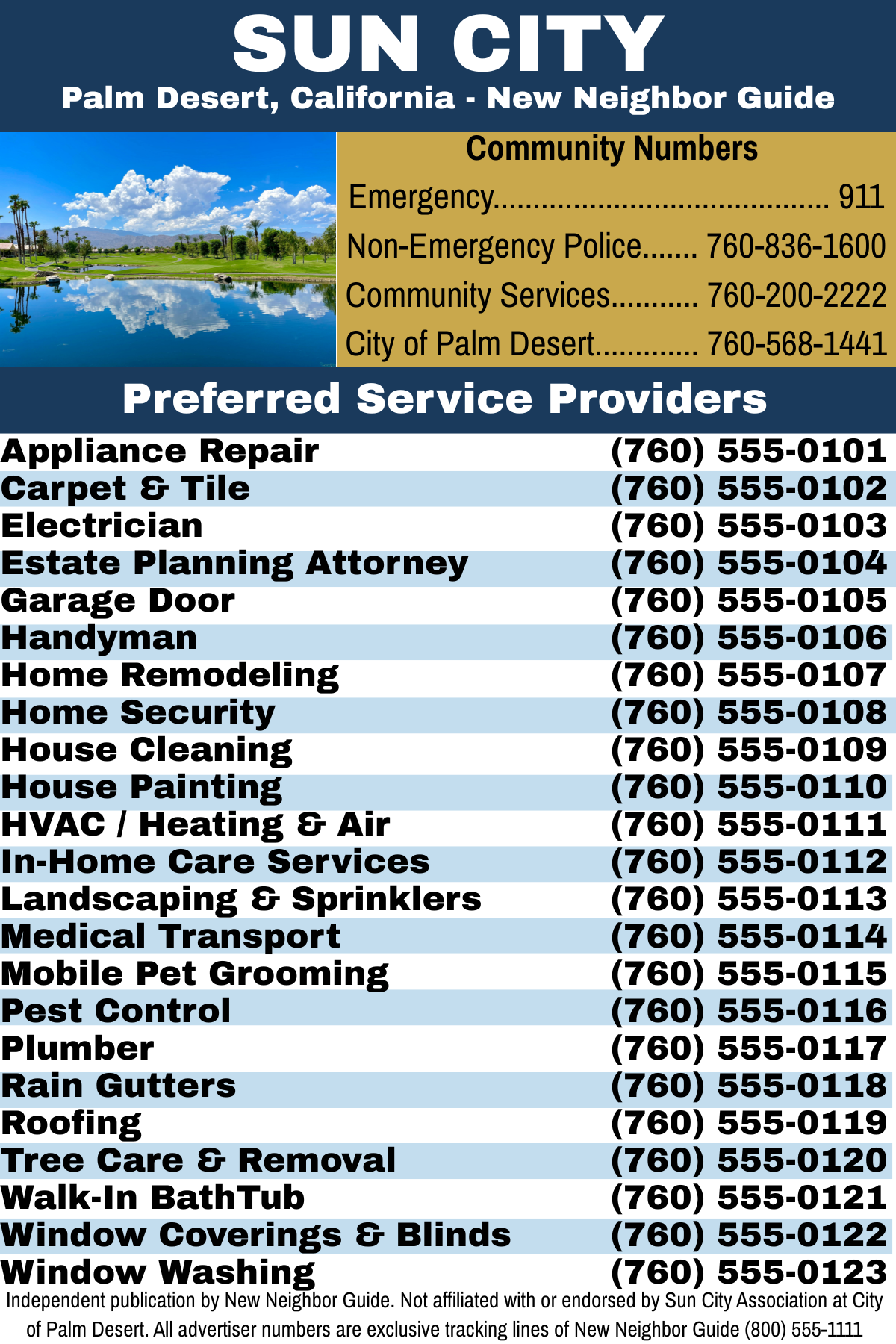 Sun City Palm Desert Preferred Service Provider Directory magnet
